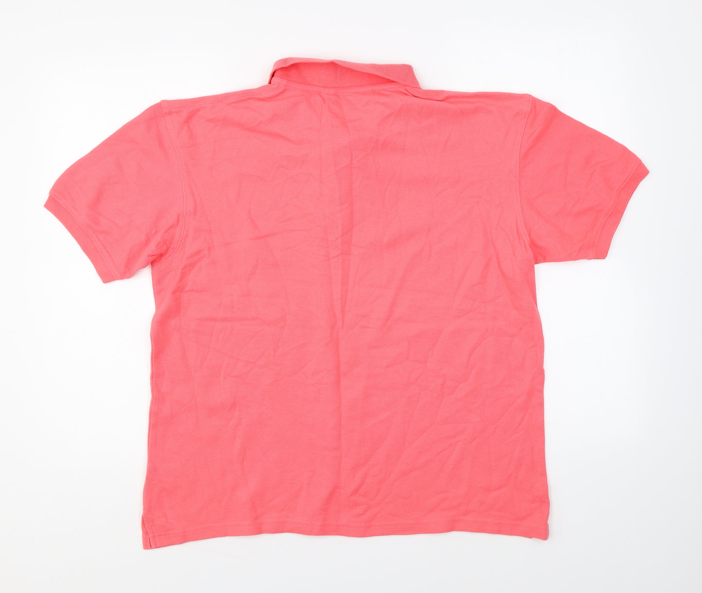 Jumper Womens Pink Cotton Basic Polo Size L Collared