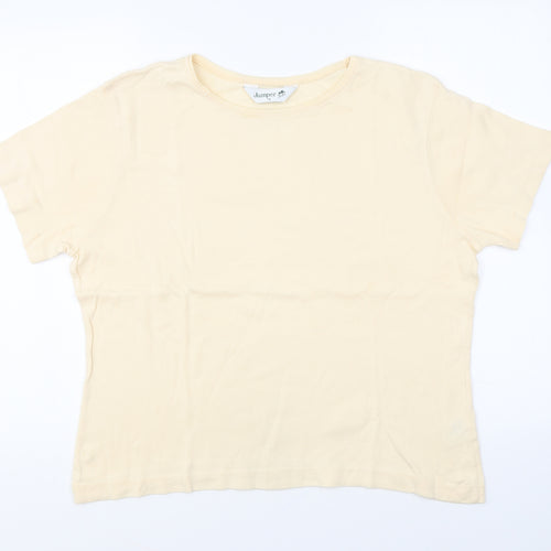 Jumper Womens Yellow Cotton Basic T-Shirt Size XL Round Neck