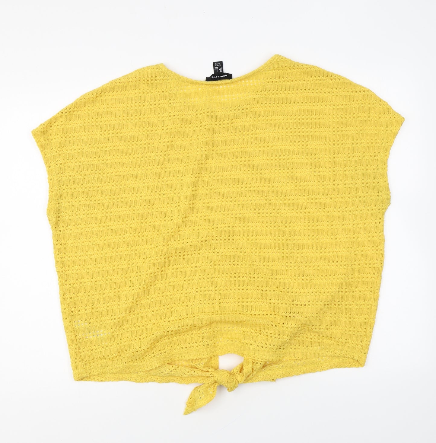 New Look Womens Yellow Round Neck Polyester Pullover Jumper Size L