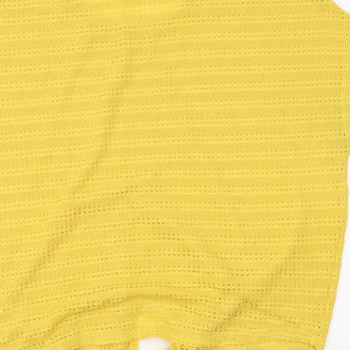 New Look Womens Yellow Round Neck Polyester Pullover Jumper Size L