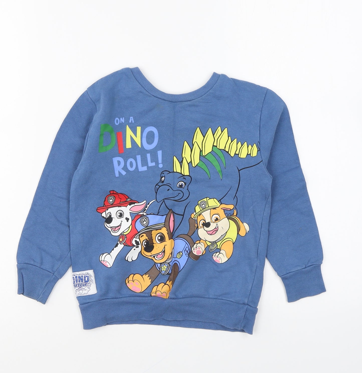 George Boys Blue Cotton Pullover Sweatshirt Size 3-4 Years Pullover - Dino Rescue
