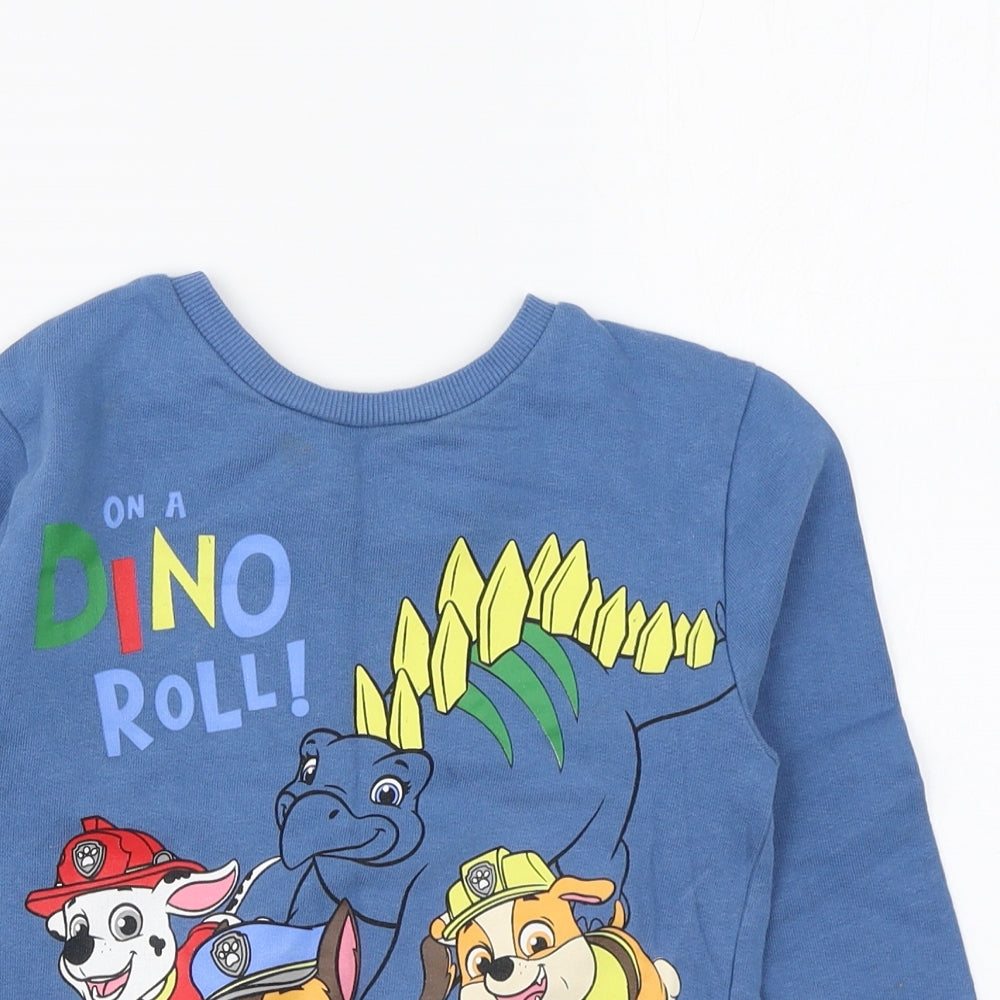 George Boys Blue Cotton Pullover Sweatshirt Size 3-4 Years Pullover - Dino Rescue