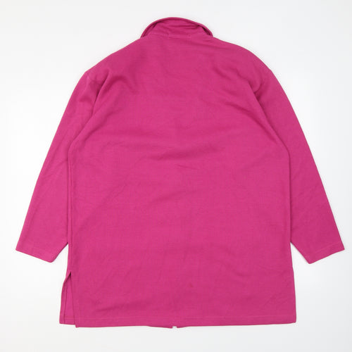 Bader Womens Pink Collared Polyester Cardigan Jumper Size L