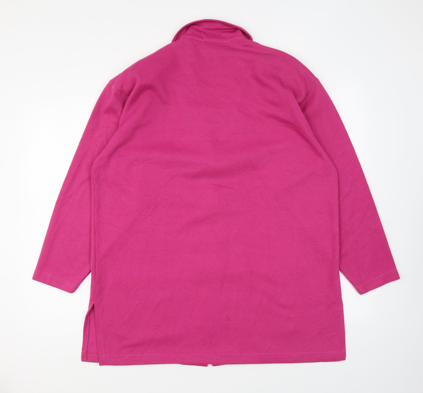 Bader Womens Pink Collared Polyester Cardigan Jumper Size L