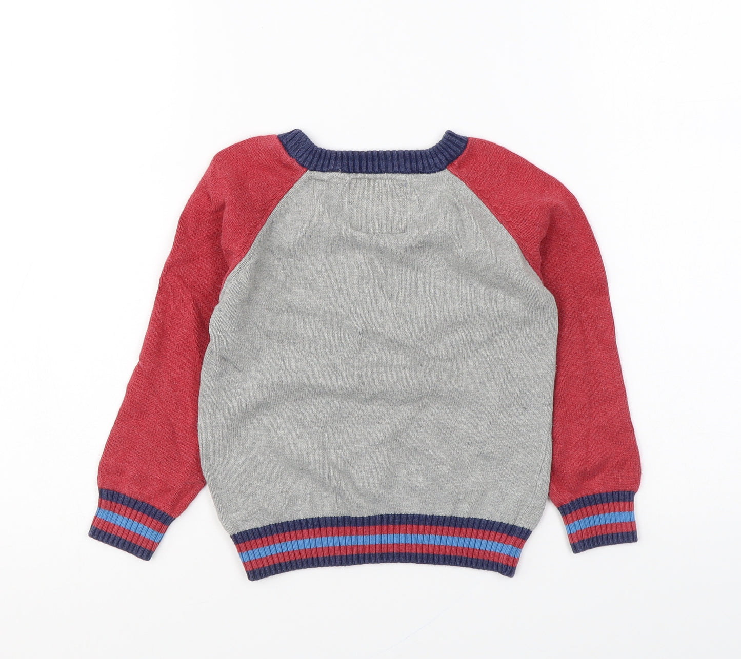 TU Girls Grey Round Neck Cotton Pullover Jumper Size 2-3 Years Pullover - Dinosaur