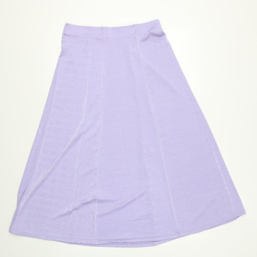 Preworn Womens Purple Polyester Skater Skirt Size L