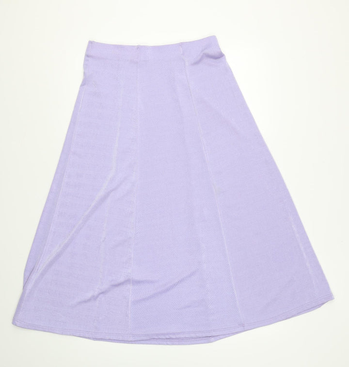 Preworn Womens Purple Polyester Skater Skirt Size L
