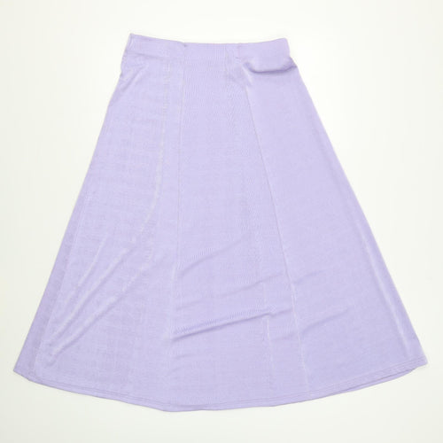 Preworn Womens Purple Polyester Skater Skirt Size L