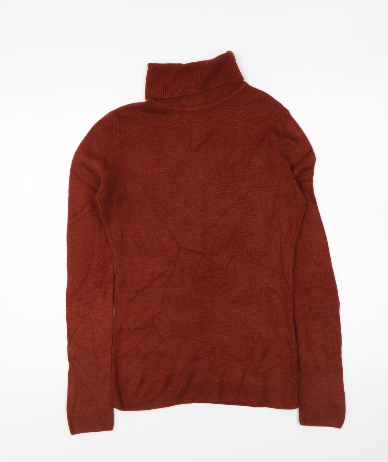 TU Womens Brown Roll Neck Acrylic Pullover Jumper Size 10