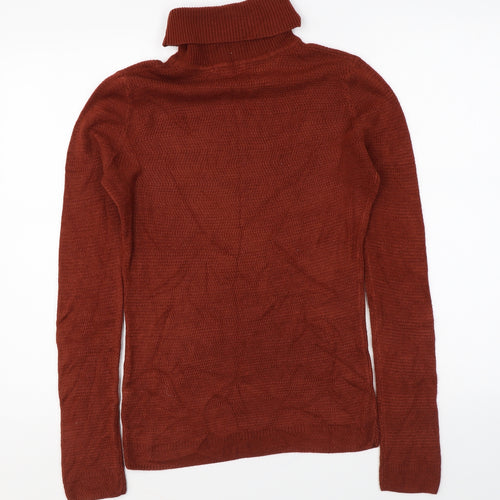 TU Womens Brown Roll Neck Acrylic Pullover Jumper Size 10