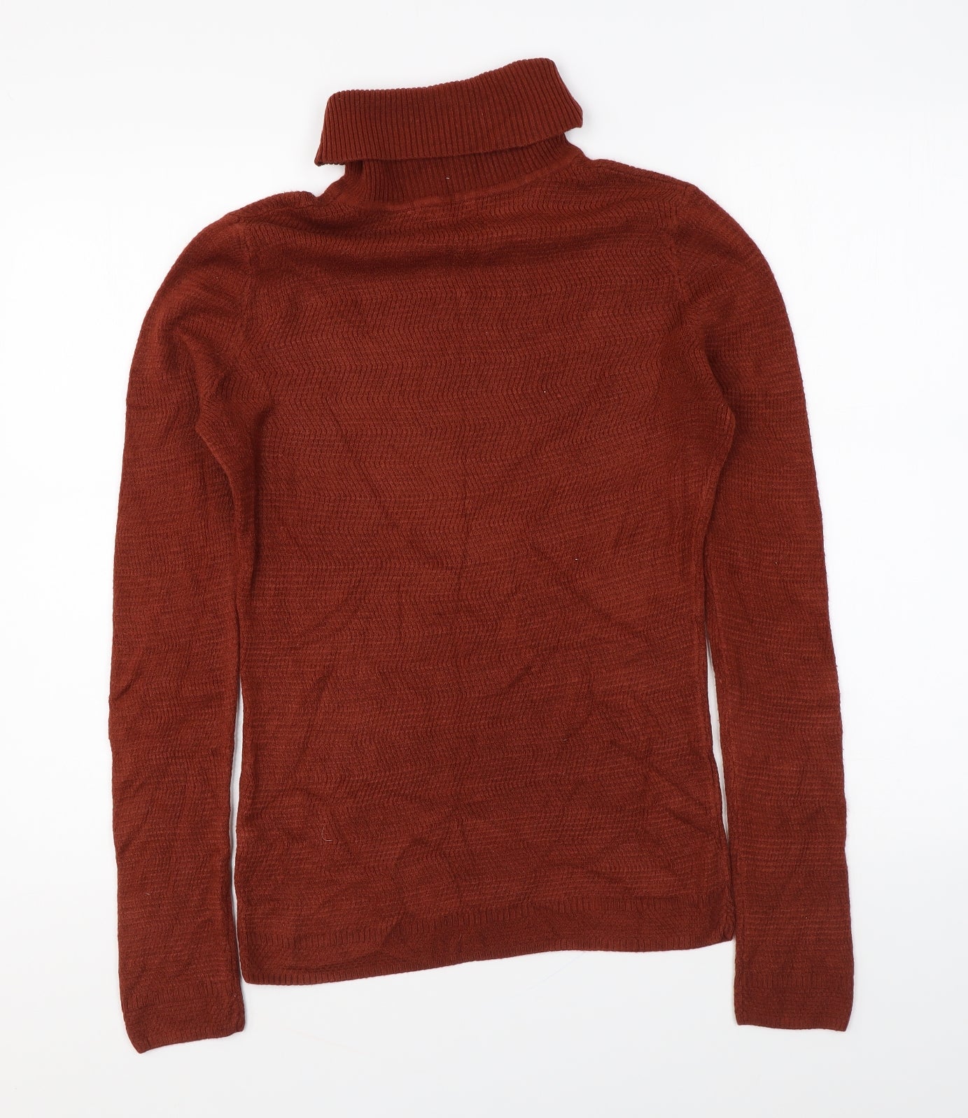 TU Womens Brown Roll Neck Acrylic Pullover Jumper Size 10
