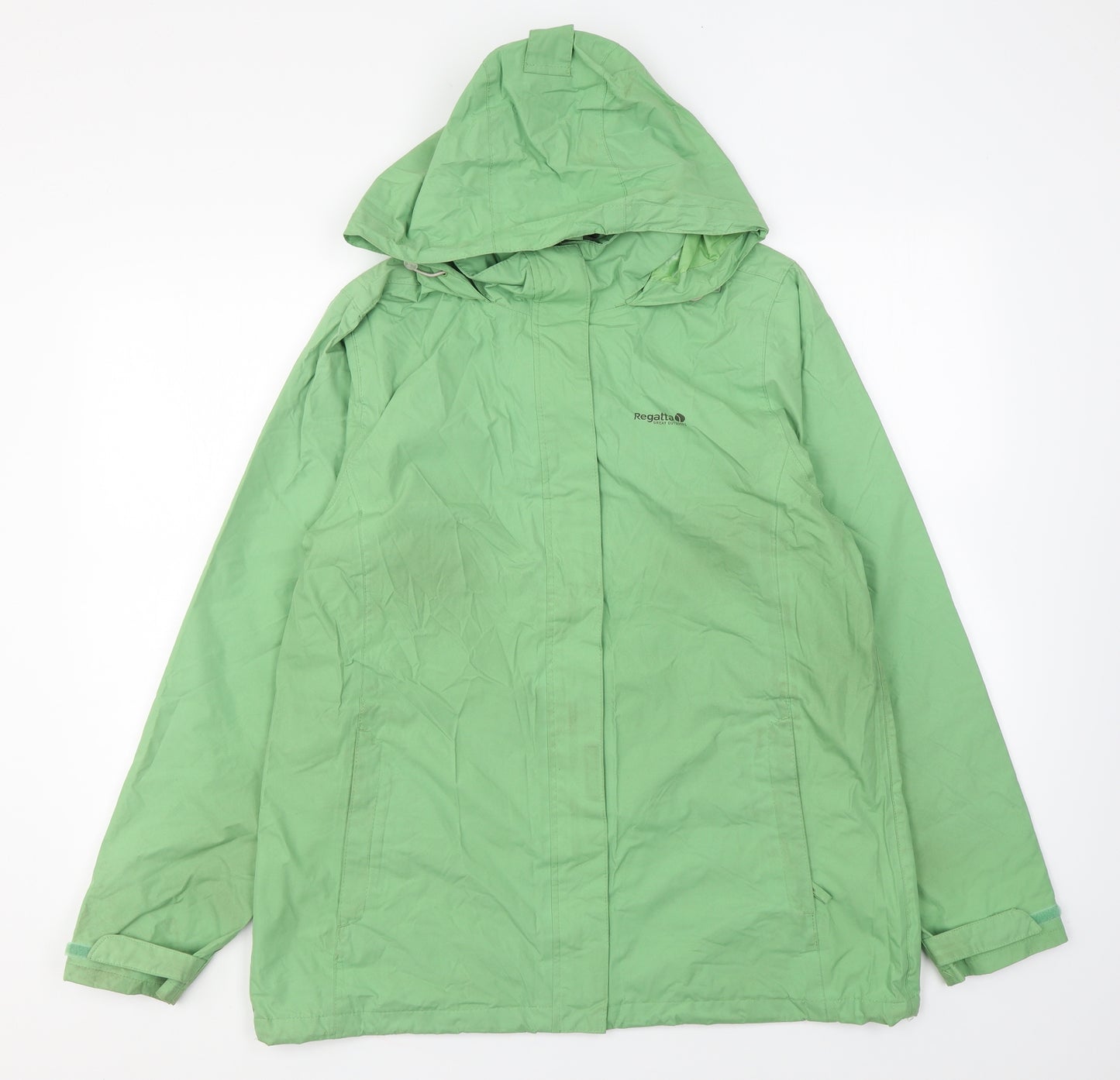 Regatta Womens Green Rain Coat Coat Size 16 Zip