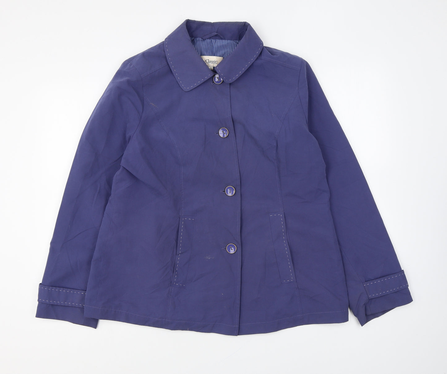 Classic Womens Purple Jacket Blazer Size 14 Button