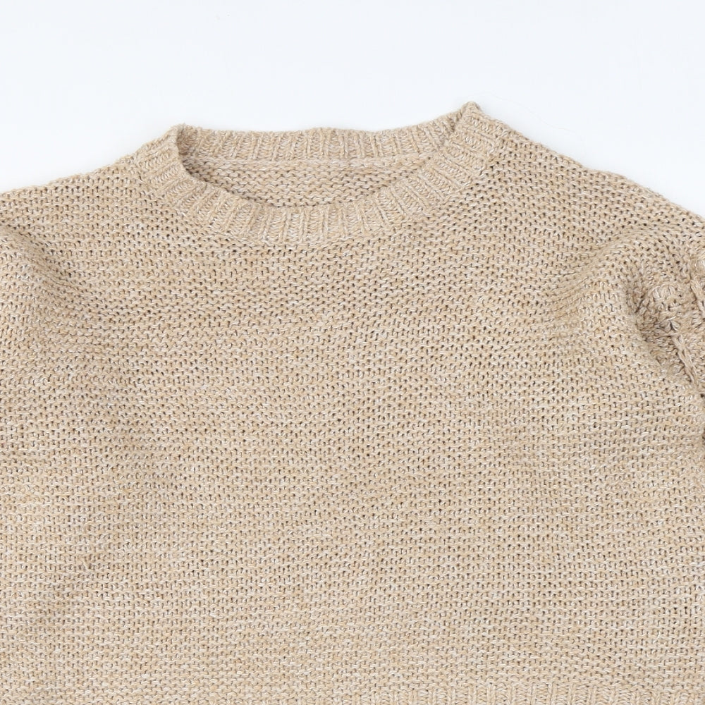 SheIn Womens Brown Round Neck Acrylic Pullover Jumper Size M