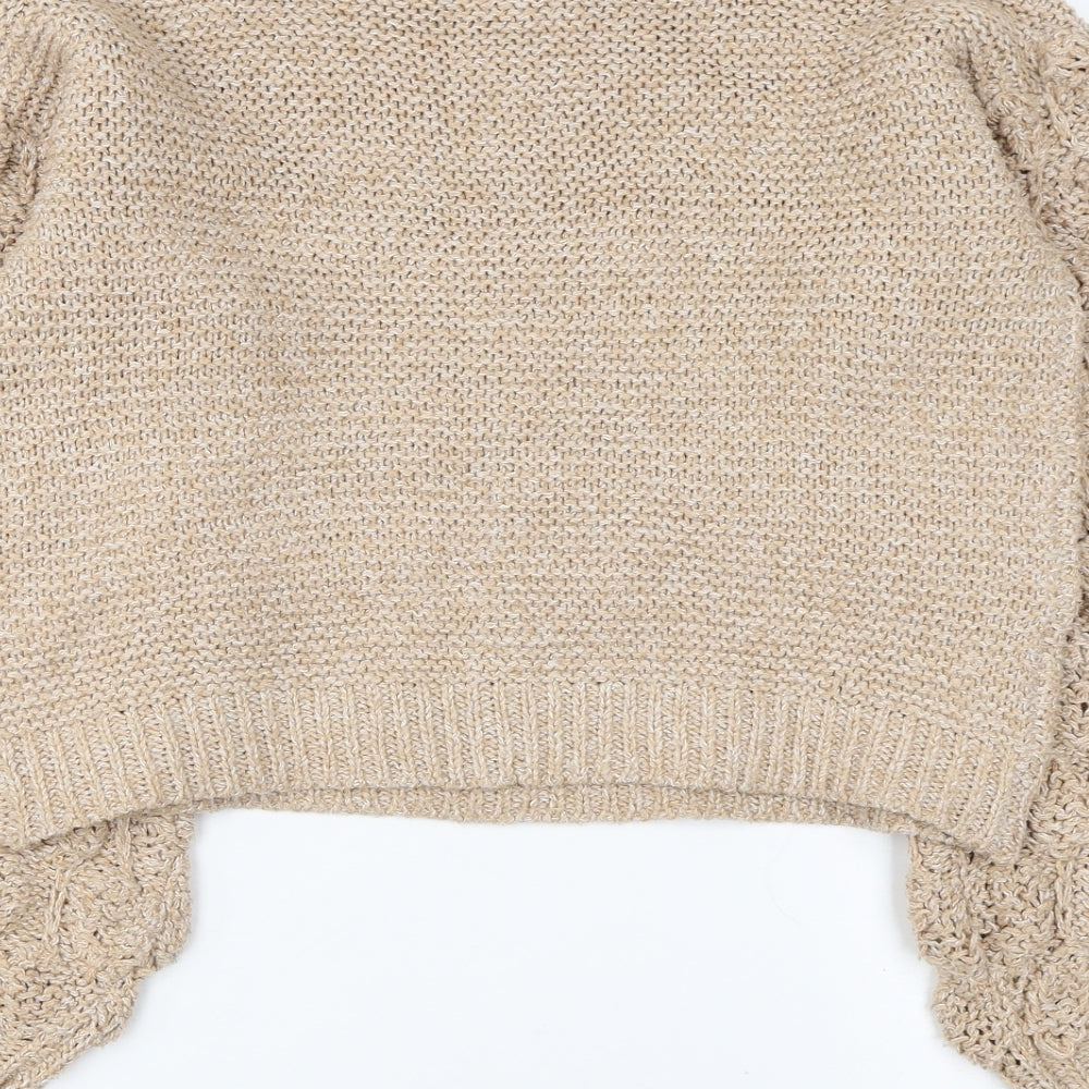 SheIn Womens Brown Round Neck Acrylic Pullover Jumper Size M