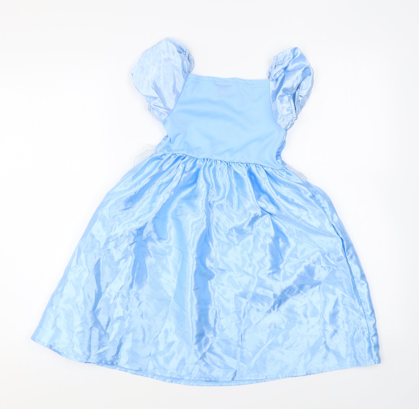 Disney Girls Blue Polyester Fit & Flare Size 3-4 Years V-Neck Pullover - Cinderella