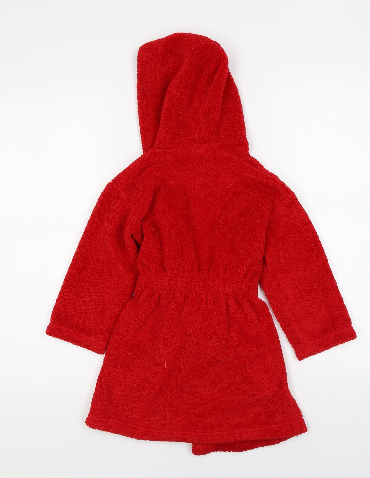 Marks and Spencer Boys Red Solid Polyester Gown Size 3-4 Years Drawstring