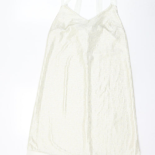 NEXT Womens White Polyester Shift Size 8 Round Neck Pullover