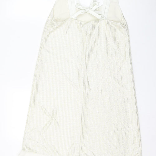NEXT Womens White Polyester Shift Size 8 Round Neck Pullover