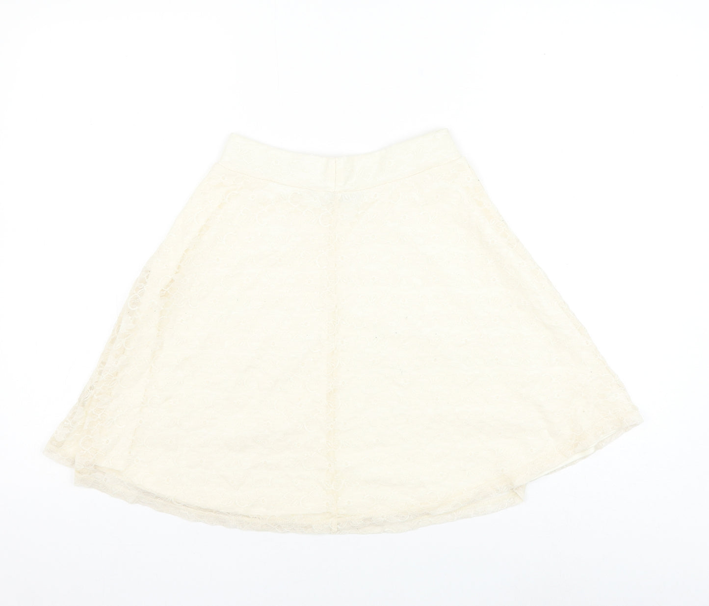 H&M Womens White Polyamide Skater Skirt Size XS