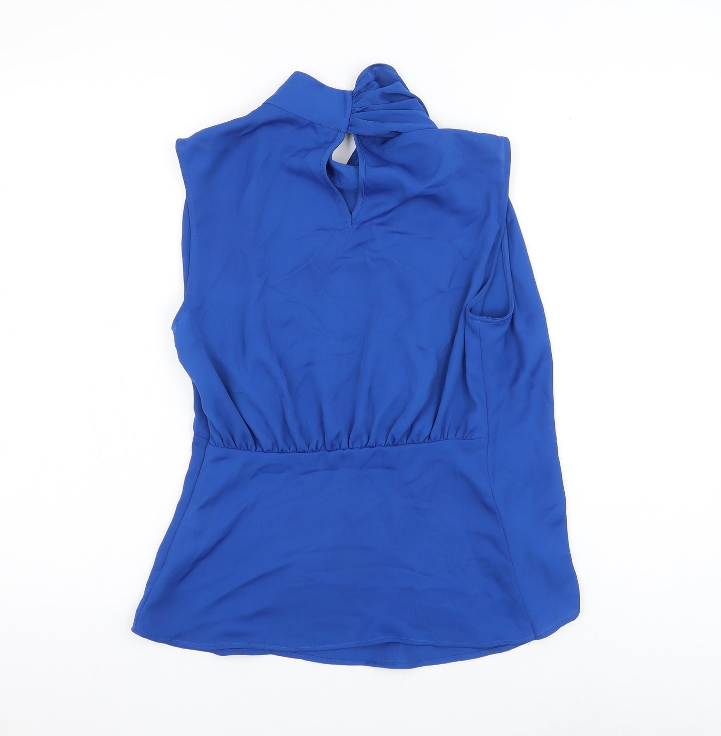 Zara Womens Blue Polyester Basic Blouse Size XS Mock Neck