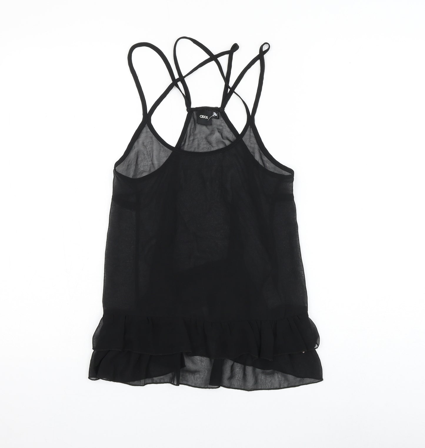 ASOS Womens Black Polyester Camisole Tank Size 6 Round Neck