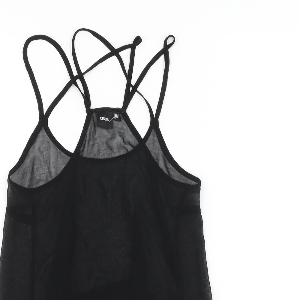 ASOS Womens Black Polyester Camisole Tank Size 6 Round Neck