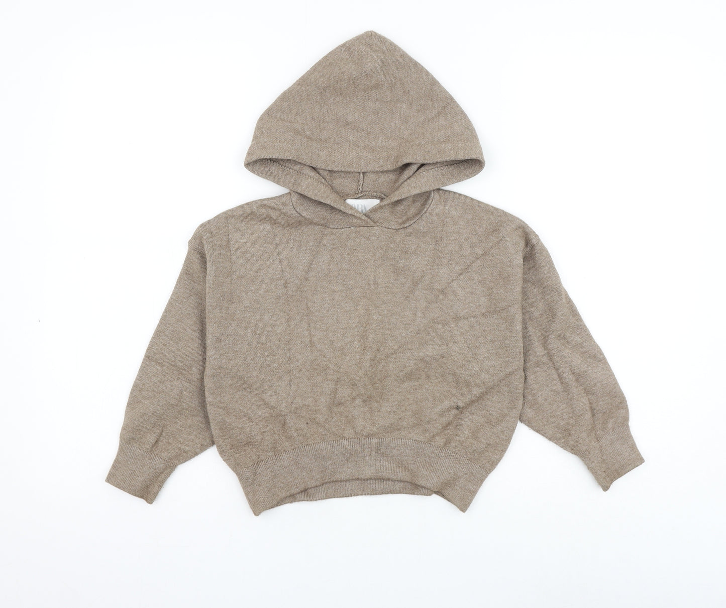 Zara Girls Brown Viscose Pullover Hoodie Size 6-7 Years Pullover