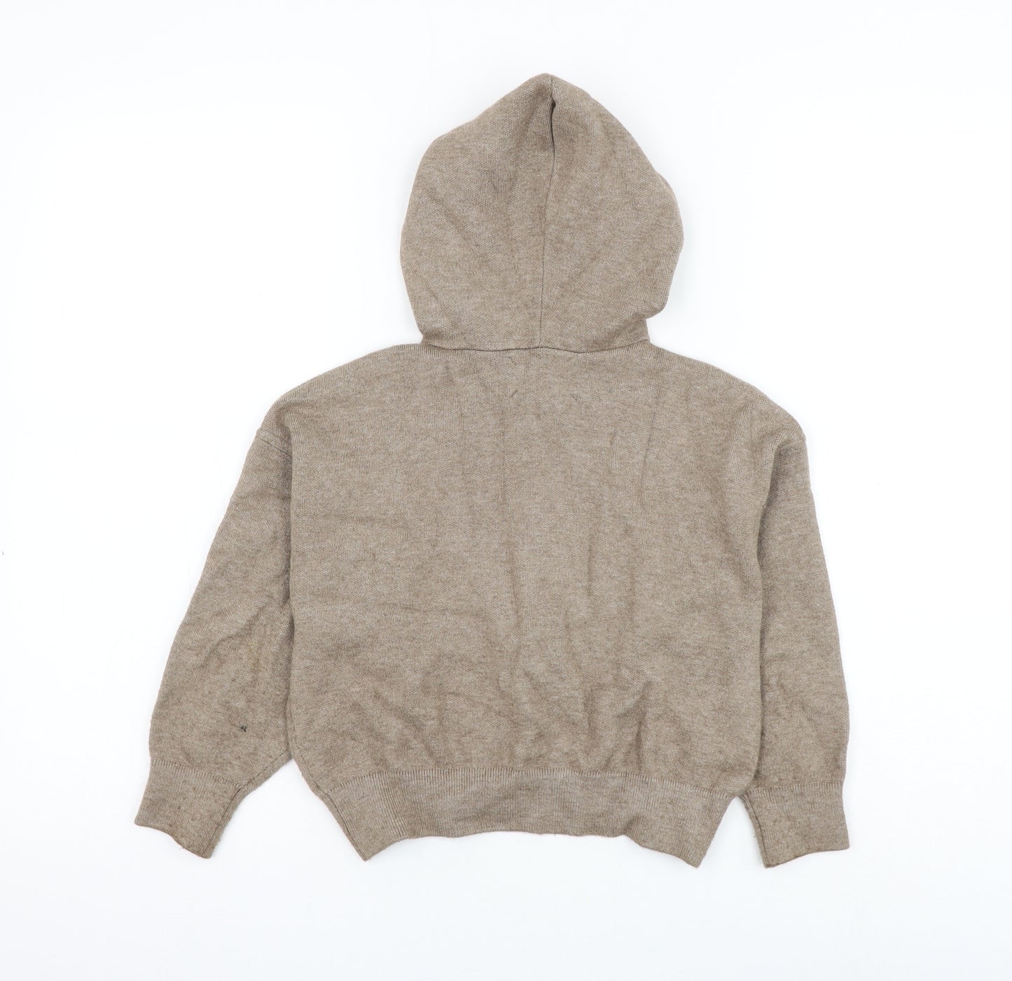 Zara Girls Brown Viscose Pullover Hoodie Size 6-7 Years Pullover