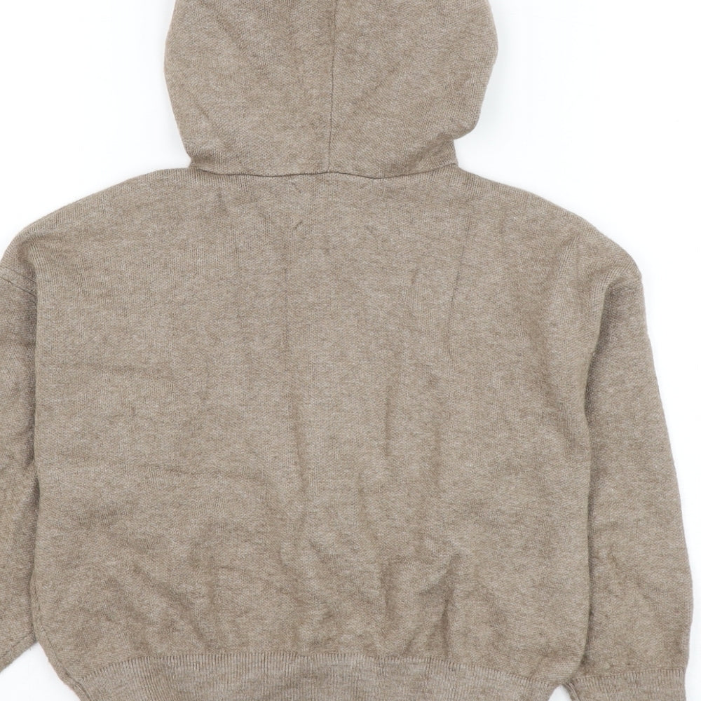 Zara Girls Brown Viscose Pullover Hoodie Size 6-7 Years Pullover