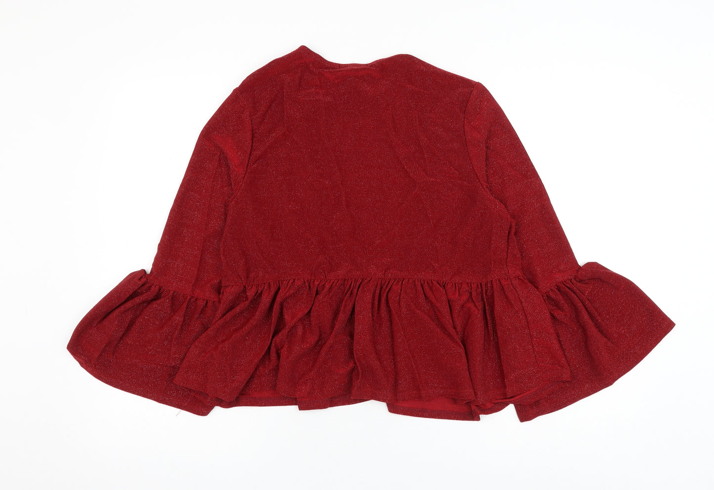 I-X London Womens Red V-Neck Polyester Cardigan Jumper Size 14