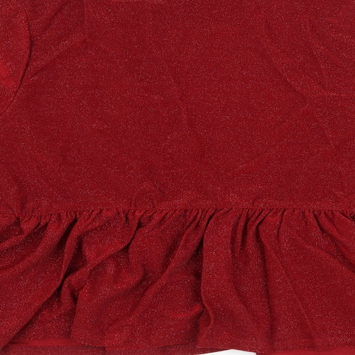 I-X London Womens Red V-Neck Polyester Cardigan Jumper Size 14