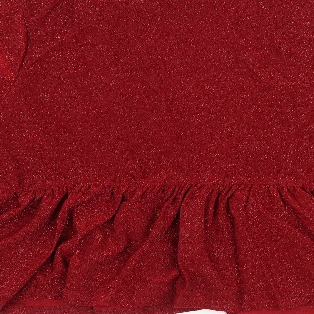 I-X London Womens Red V-Neck Polyester Cardigan Jumper Size 14
