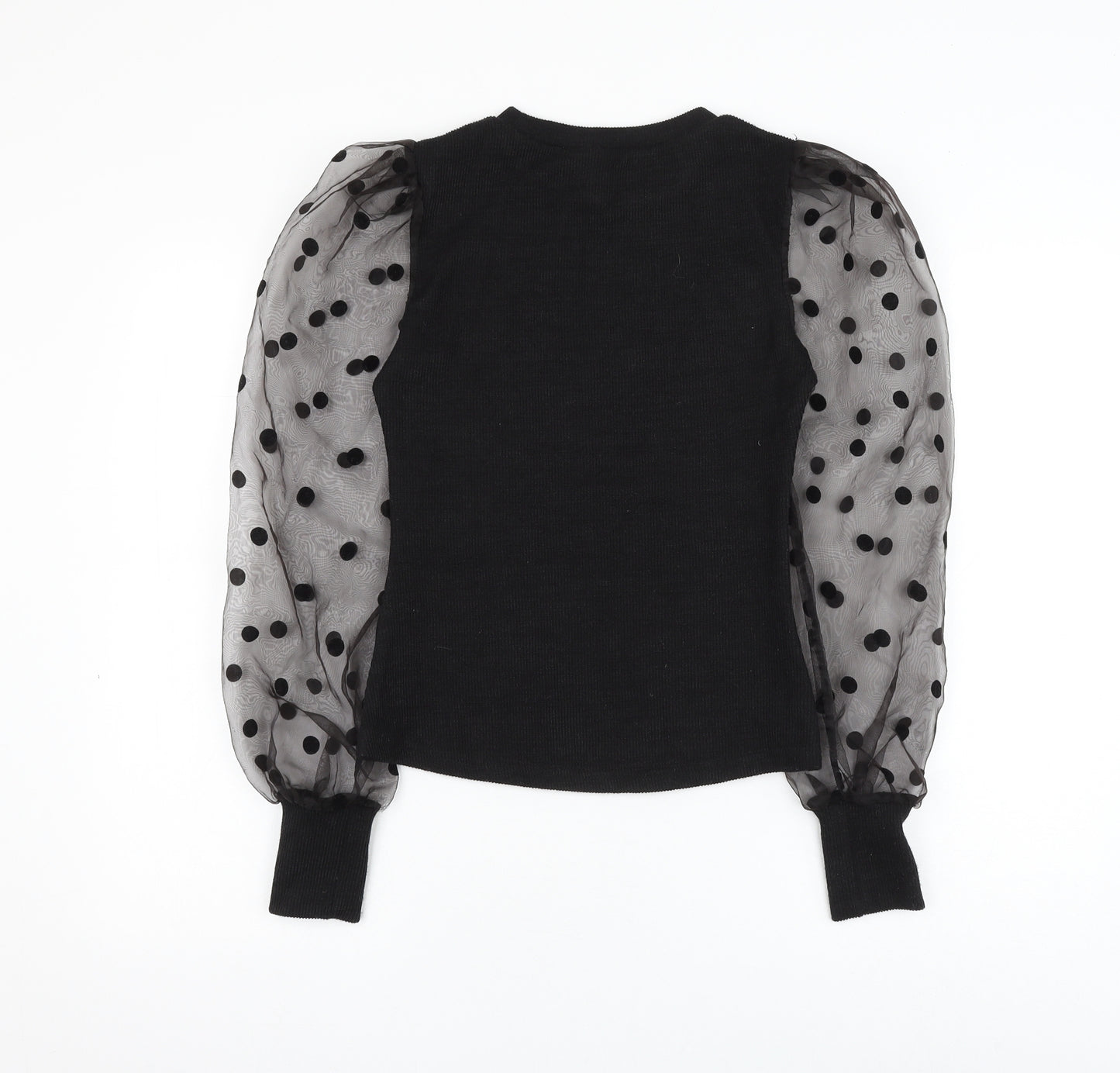 SheIn Womens Black Round Neck Polyester Pullover Jumper Size XS