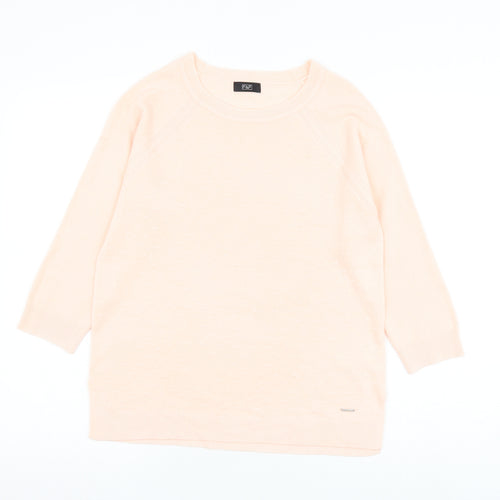 F&F Womens Pink Round Neck Acrylic Pullover Jumper Size 10