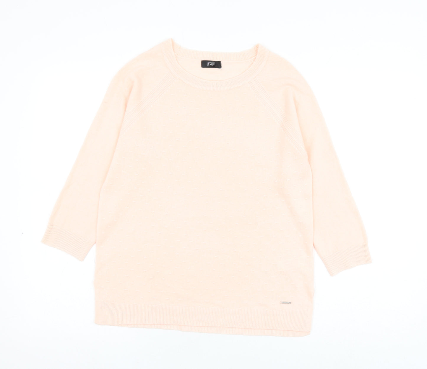 F&F Womens Pink Round Neck Acrylic Pullover Jumper Size 10