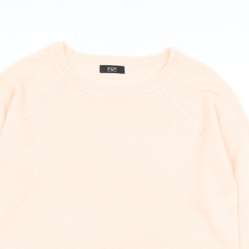 F&F Womens Pink Round Neck Acrylic Pullover Jumper Size 10