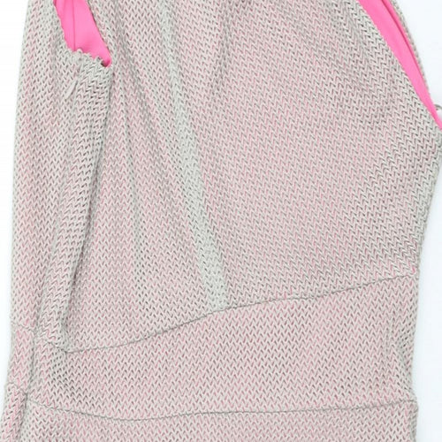 ASOS Womens Brown Polyester Shift Size 10 One Shoulder Pullover