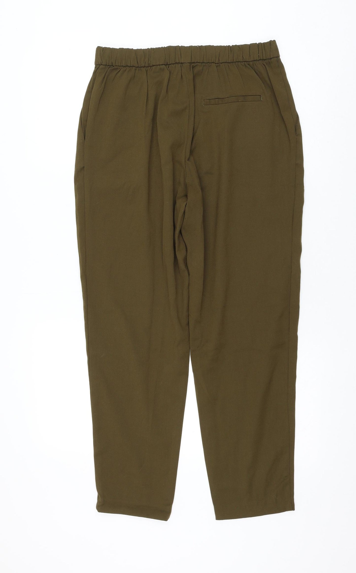 H&M Womens Green Polyester Trousers Size 10 L26 in Regular