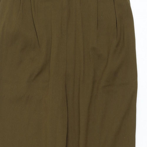 H&M Womens Green Polyester Trousers Size 10 L26 in Regular