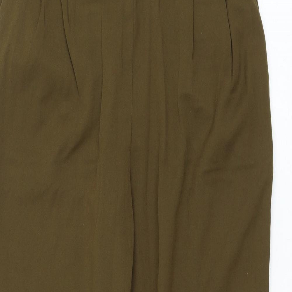 H&M Womens Green Polyester Trousers Size 10 L26 in Regular