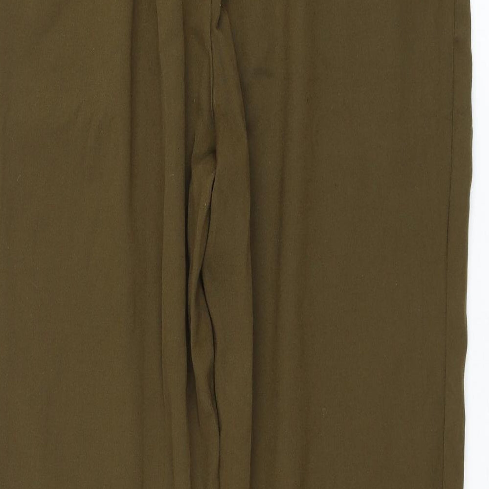 H&M Womens Green Polyester Trousers Size 10 L26 in Regular