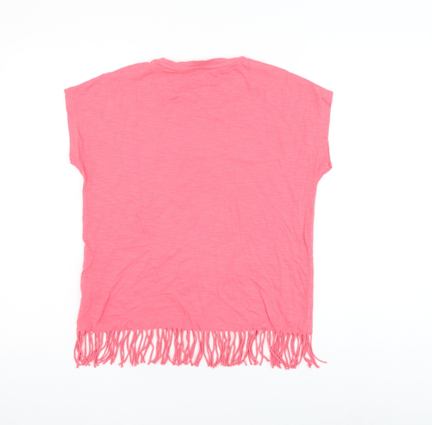Marks and Spencer Girls Pink Cotton Basic Tank Size 12-13 Years Round Neck Pullover - Paradise