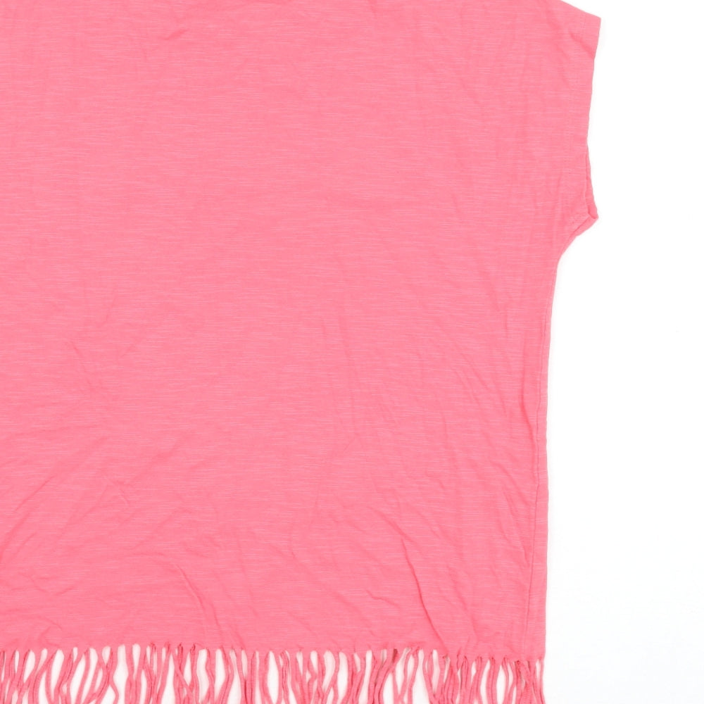 Marks and Spencer Girls Pink Cotton Basic Tank Size 12-13 Years Round Neck Pullover - Paradise