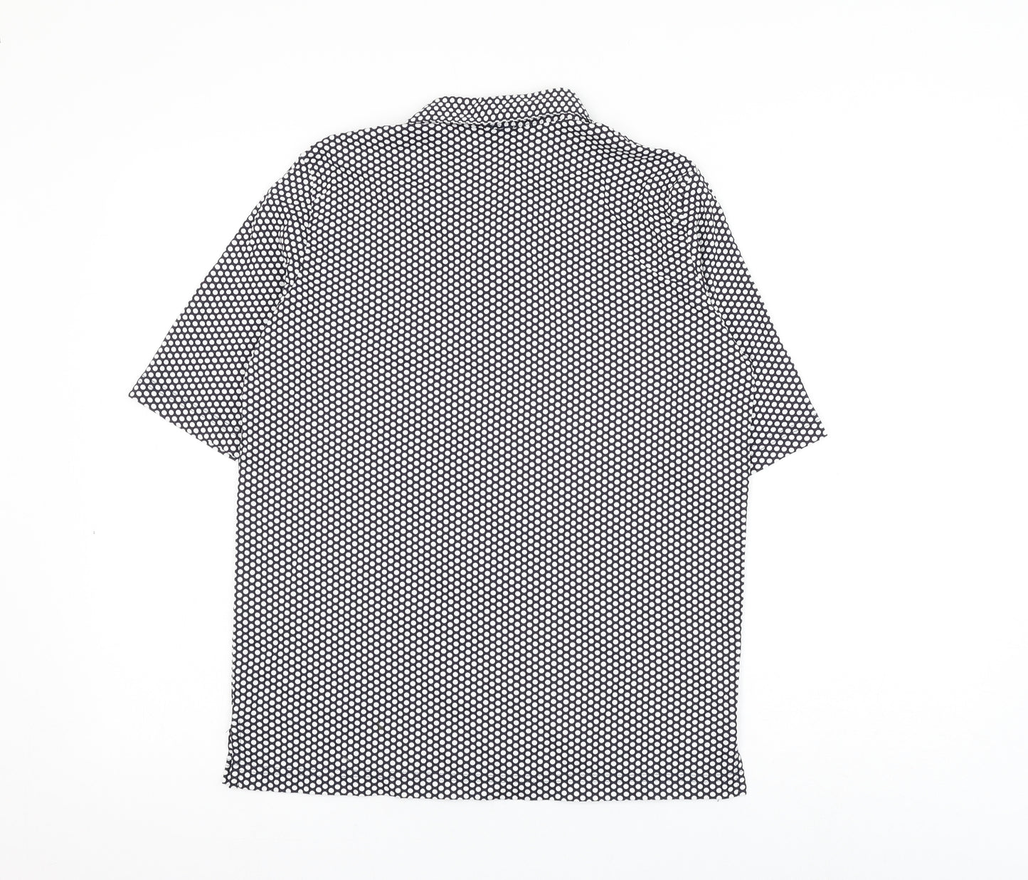 Country Collection Womens Blue Polka Dot Polyester Basic T-Shirt Size M Collared