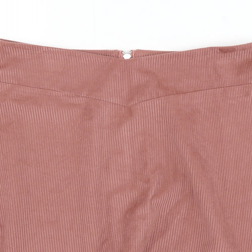 SheIn Womens Pink Polyester Skater Skirt Size M Zip
