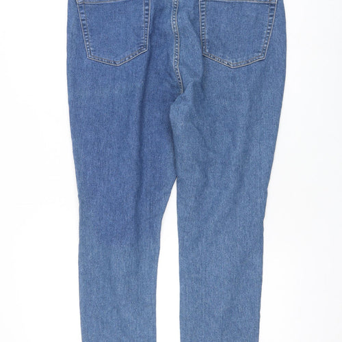 Boohoo Womens Blue Cotton Straight Jeans Size 18 L26 in Regular