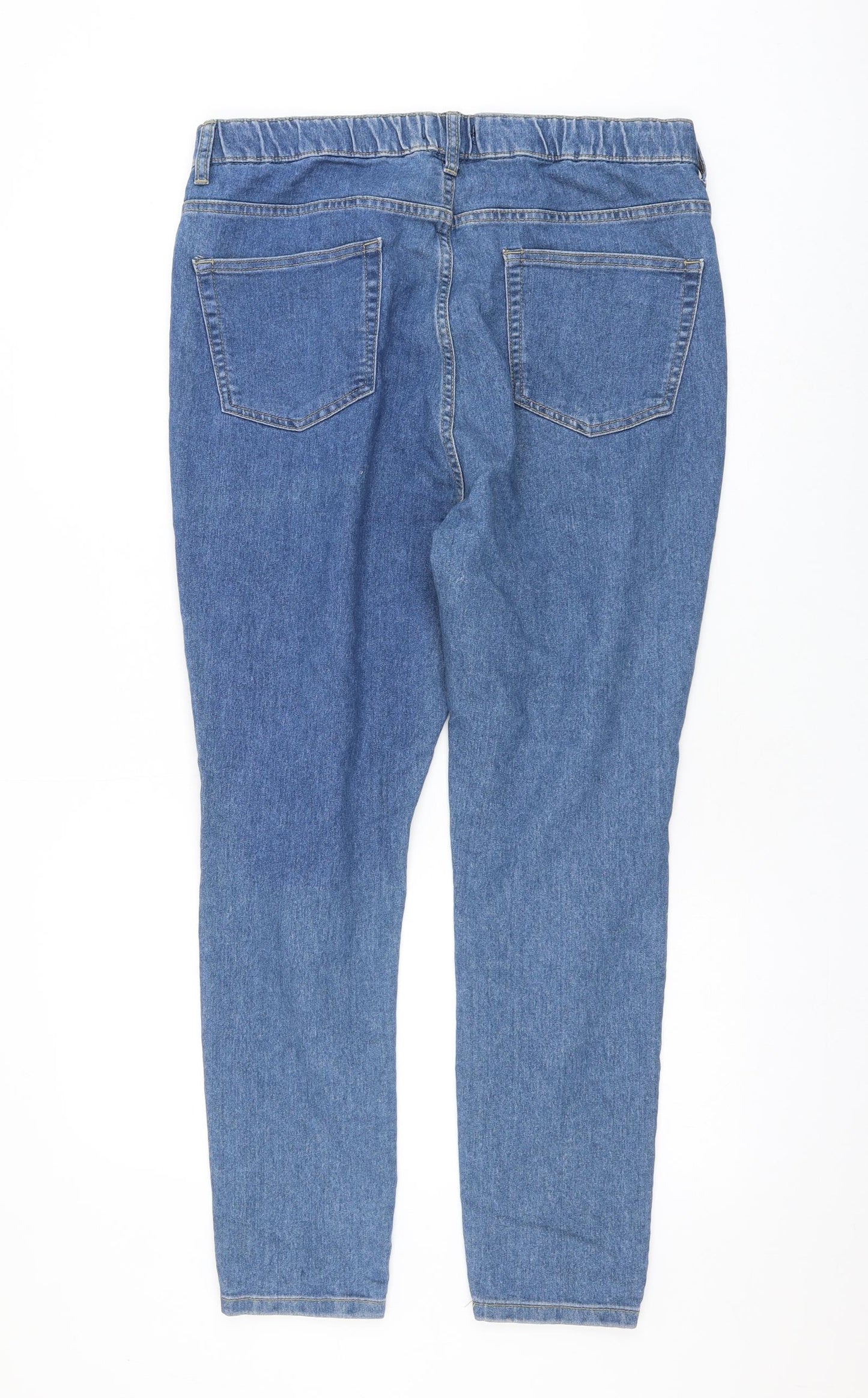 Boohoo Womens Blue Cotton Straight Jeans Size 18 L26 in Regular