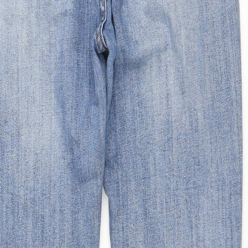 Lipsy Womens Blue Cotton Straight Jeans Size 12 L28 in Regular Zip