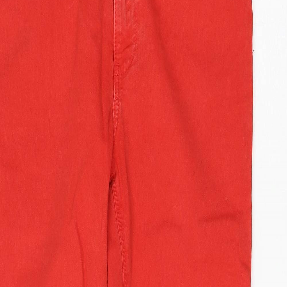 Zara Womens Red Cotton Skinny Jeans Size 30 in L27 in Regular Zip
